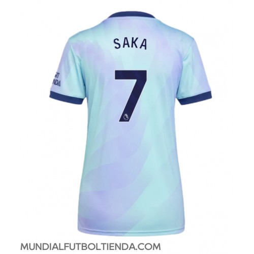 Camiseta Arsenal Bukayo Saka #7 Tercera Equipación Replica 2024-25 para mujer mangas cortas